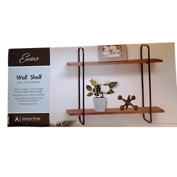 Encore Jeans Black and Brown Wall Shelf - Picture 4 of 6